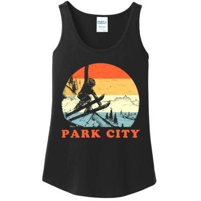 Ski Park City Utah Vintage Snow Skiing Vacation Ladies Essential Tank