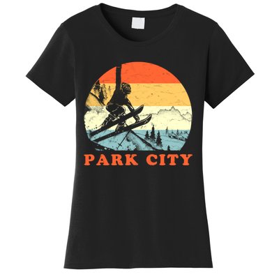 Ski Park City Utah Vintage Snow Skiing Vacation Women's T-Shirt