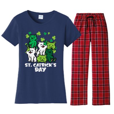 St Patricks Catricks Day Cats Saint Pattys Wo Girl Women's Flannel Pajama Set