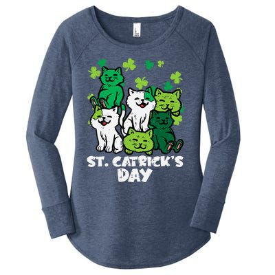 St Patricks Catricks Day Cats Saint Pattys Wo Girl Women's Perfect Tri Tunic Long Sleeve Shirt