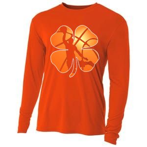 St Patrick's Day Basketball Shamrock Lucky Gift Cooling Performance Long Sleeve Crew