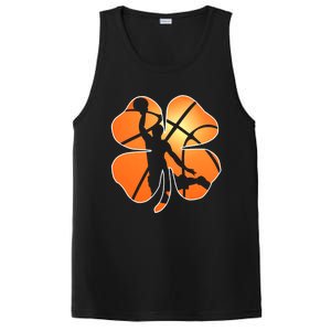 St Patrick's Day Basketball Shamrock Lucky Gift PosiCharge Competitor Tank