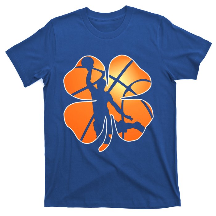 St Patrick's Day Basketball Shamrock Lucky Gift T-Shirt