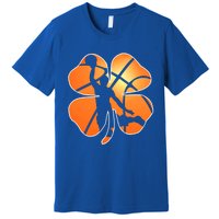 St Patrick's Day Basketball Shamrock Lucky Gift Premium T-Shirt