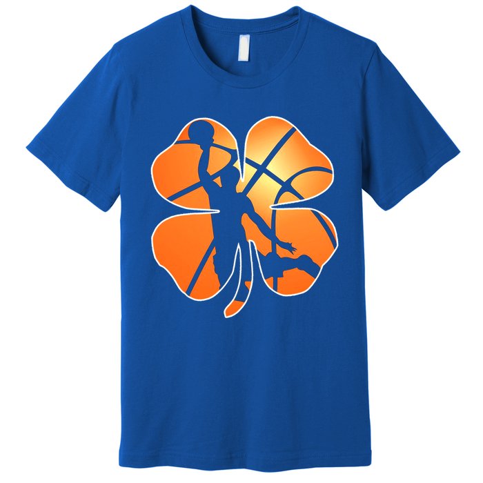 St Patrick's Day Basketball Shamrock Lucky Gift Premium T-Shirt