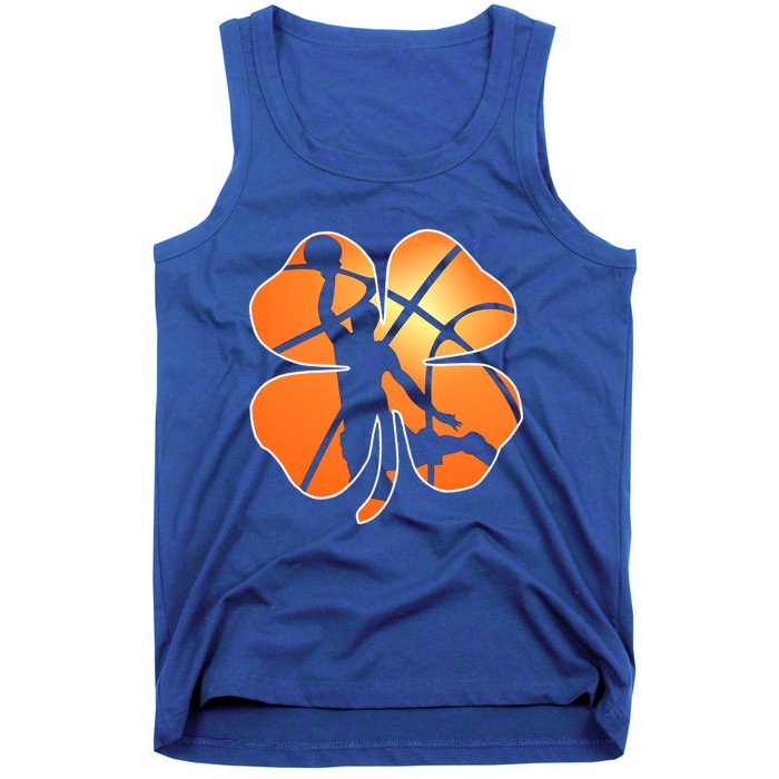 St Patrick's Day Basketball Shamrock Lucky Gift Tank Top