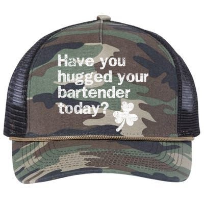 St Patricks Day Bartender Funny Saying Have You Hugged Gift Retro Rope Trucker Hat Cap