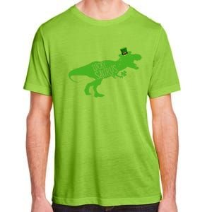 St Patricks Day Dinosaur Lucky Saurus Irish Shamrock Boy Adult ChromaSoft Performance T-Shirt