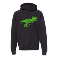 St Patricks Day Dinosaur Lucky Saurus Irish Shamrock Boy Premium Hoodie