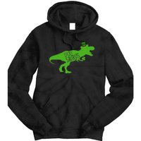 St Patricks Day Dinosaur Lucky Saurus Irish Shamrock Boy Tie Dye Hoodie