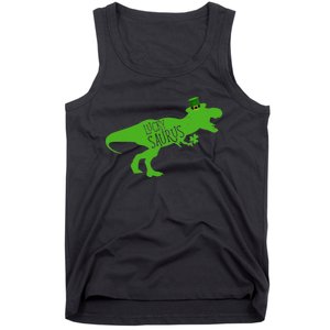 St Patricks Day Dinosaur Lucky Saurus Irish Shamrock Boy Tank Top