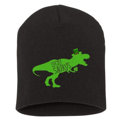 St Patricks Day Dinosaur Lucky Saurus Irish Shamrock Boy Short Acrylic Beanie