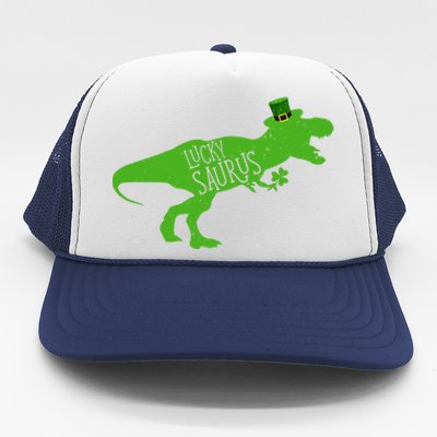 St Patricks Day Dinosaur Lucky Saurus Irish Shamrock Boy Trucker Hat