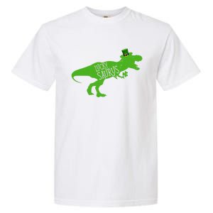 St Patricks Day Dinosaur Lucky Saurus Irish Shamrock Boy Garment-Dyed Heavyweight T-Shirt