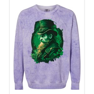 St Patricks Day Leprechaun Graphic Colorblast Crewneck Sweatshirt