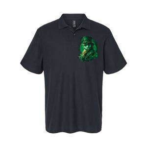 St Patricks Day Leprechaun Graphic Softstyle Adult Sport Polo