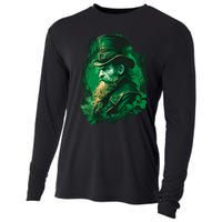 St Patricks Day Leprechaun Graphic Cooling Performance Long Sleeve Crew