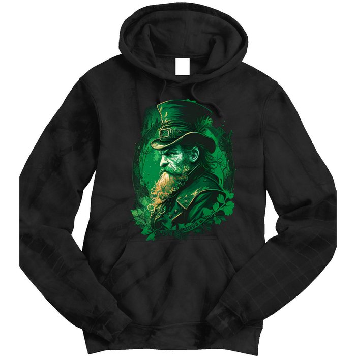 St Patricks Day Leprechaun Graphic Tie Dye Hoodie