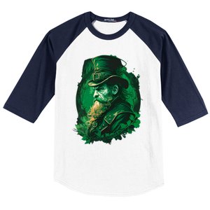 St Patricks Day Leprechaun Graphic Baseball Sleeve Shirt