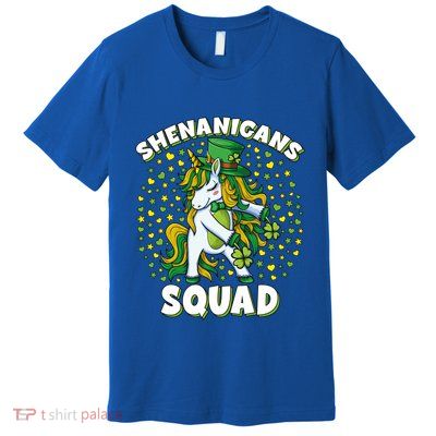 St Patricks Day Flossing Unicorn Shenanigans Squad Gift Premium T-Shirt