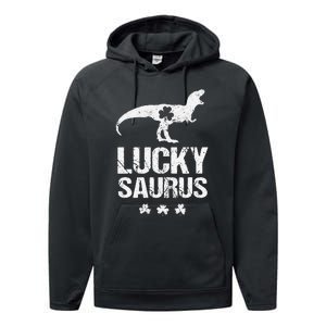 Saint Patrick's Day, Lucky Saurus, Cute Dinosaur Performance Fleece Hoodie