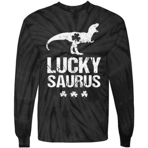 Saint Patrick's Day, Lucky Saurus, Cute Dinosaur Tie-Dye Long Sleeve Shirt