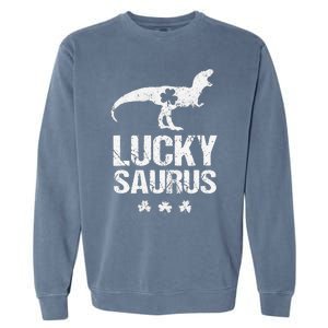 Saint Patrick's Day, Lucky Saurus, Cute Dinosaur Garment-Dyed Sweatshirt