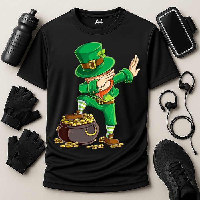 St Patricks Day Dabbing Leprechaun Dab Performance Shirt