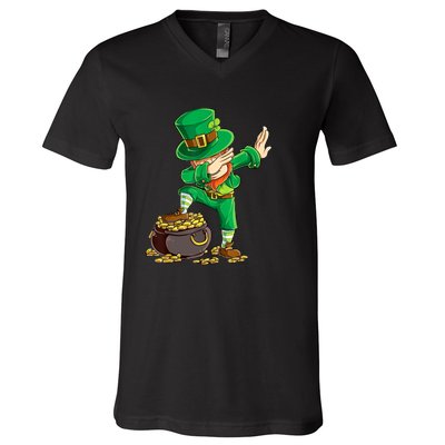 St Patricks Day Dabbing Leprechaun Dab V-Neck T-Shirt