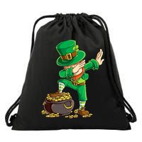 St Patricks Day Dabbing Leprechaun Dab Drawstring Bag