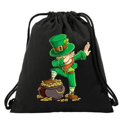 St Patricks Day Dabbing Leprechaun Dab Drawstring Bag