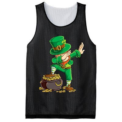St Patricks Day Dabbing Leprechaun Dab Mesh Reversible Basketball Jersey Tank