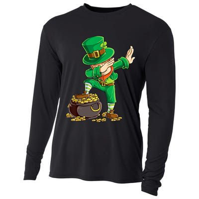 St Patricks Day Dabbing Leprechaun Dab Cooling Performance Long Sleeve Crew