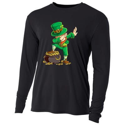 St Patricks Day Dabbing Leprechaun Dab Cooling Performance Long Sleeve Crew