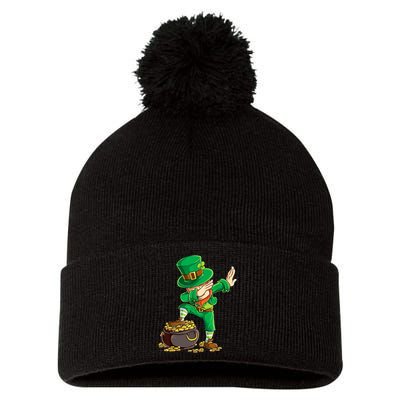 St Patricks Day Dabbing Leprechaun Dab Pom Pom 12in Knit Beanie