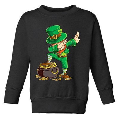 St Patricks Day Dabbing Leprechaun Dab Toddler Sweatshirt