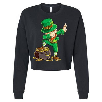 St Patricks Day Dabbing Leprechaun Dab Cropped Pullover Crew