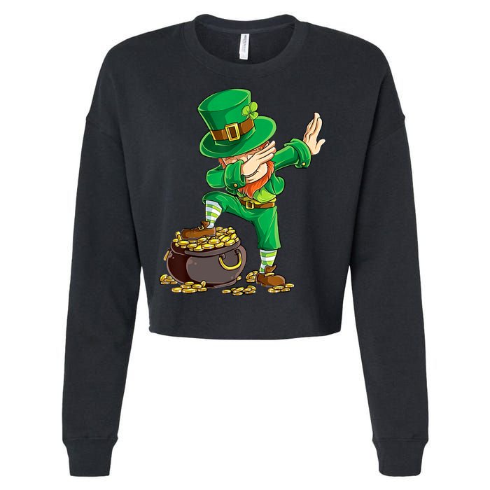 St Patricks Day Dabbing Leprechaun Dab Cropped Pullover Crew