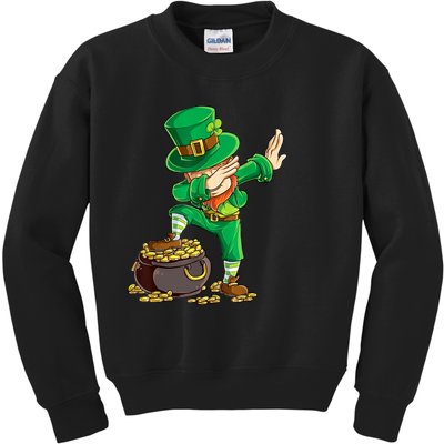 St Patricks Day Dabbing Leprechaun Dab Kids Sweatshirt