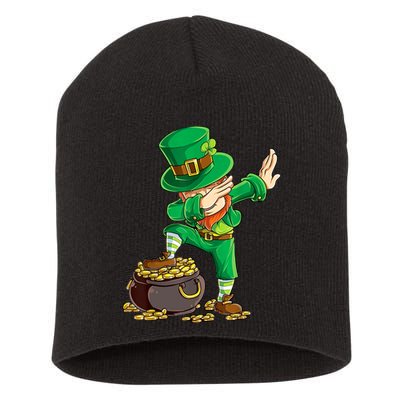 St Patricks Day Dabbing Leprechaun Dab Short Acrylic Beanie