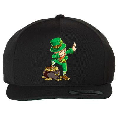 St Patricks Day Dabbing Leprechaun Dab Wool Snapback Cap