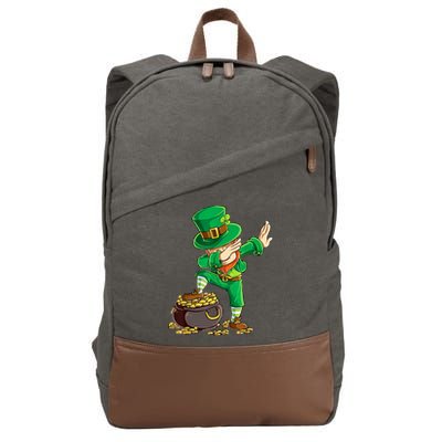 St Patricks Day Dabbing Leprechaun Dab Cotton Canvas Backpack