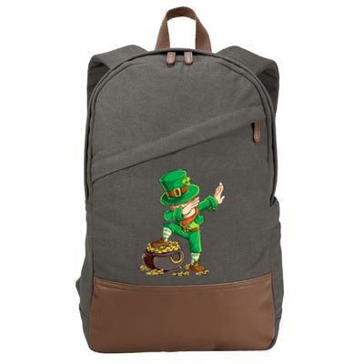 St Patricks Day Dabbing Leprechaun Dab Cotton Canvas Backpack