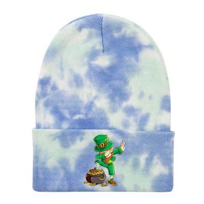 St Patricks Day Dabbing Leprechaun Dab Tie Dye 12in Knit Beanie