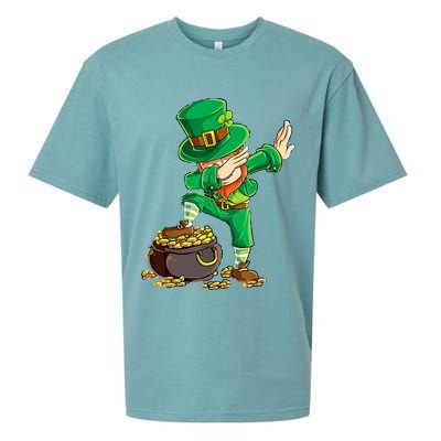St Patricks Day Dabbing Leprechaun Dab Sueded Cloud Jersey T-Shirt