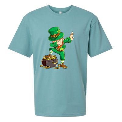 St Patricks Day Dabbing Leprechaun Dab Sueded Cloud Jersey T-Shirt