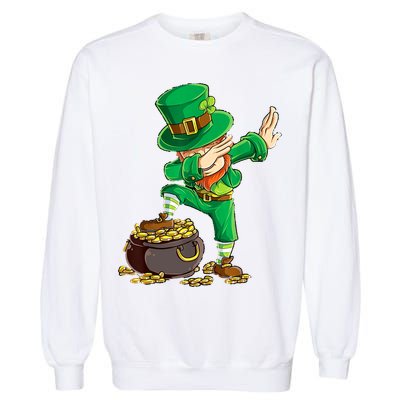 St Patricks Day Dabbing Leprechaun Dab Garment-Dyed Sweatshirt
