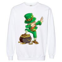 St Patricks Day Dabbing Leprechaun Dab Garment-Dyed Sweatshirt