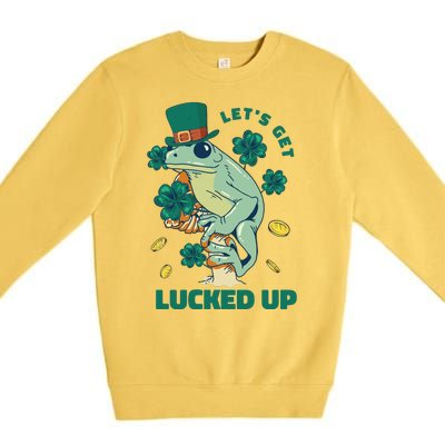 St Patricks Day Let's Get Lucked Up Frog Premium Crewneck Sweatshirt