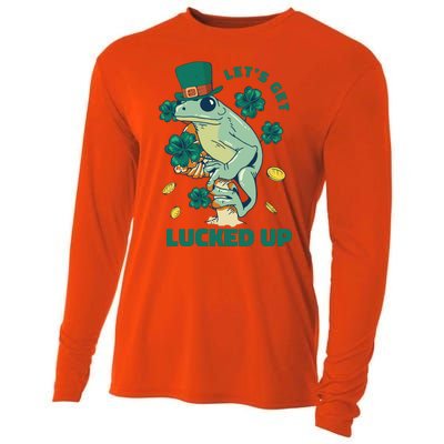 St Patricks Day Let's Get Lucked Up Frog Cooling Performance Long Sleeve Crew